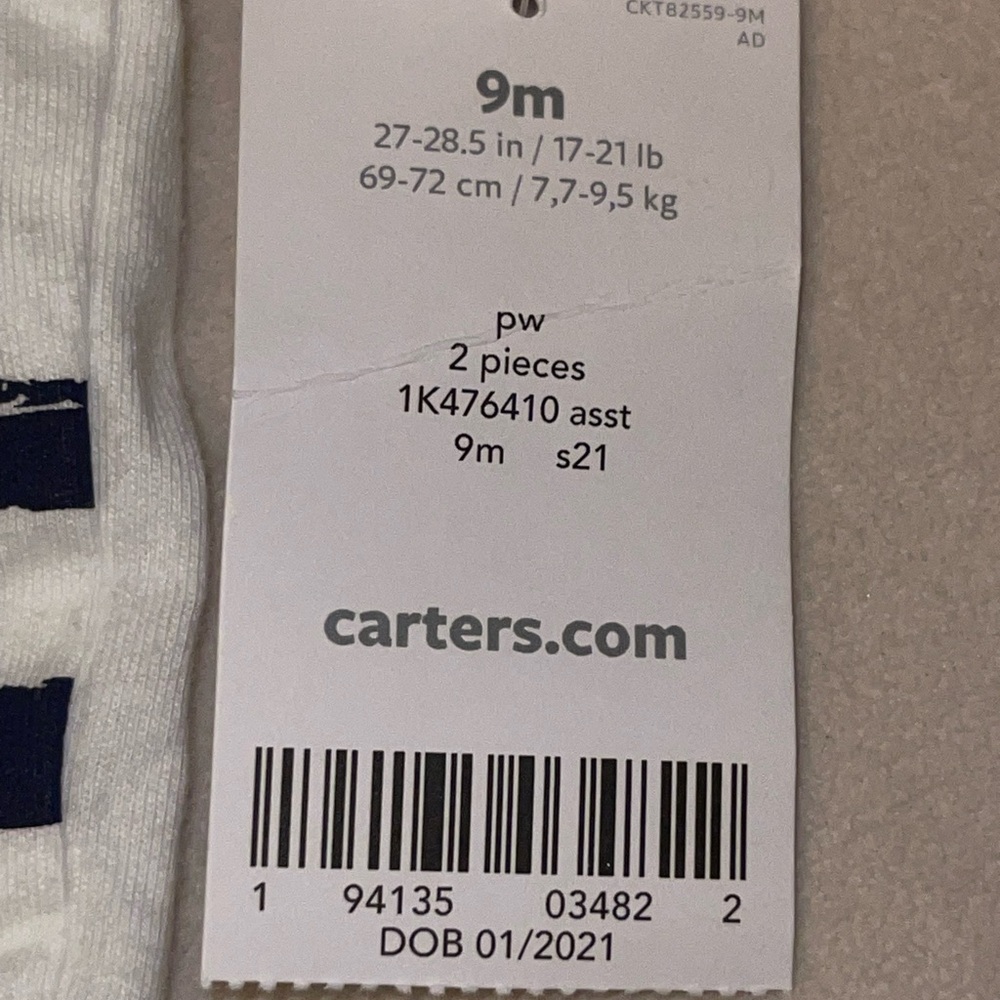 Carter's‎ White and Blue Nautical Kids Matching Set - Picture 9 of 10